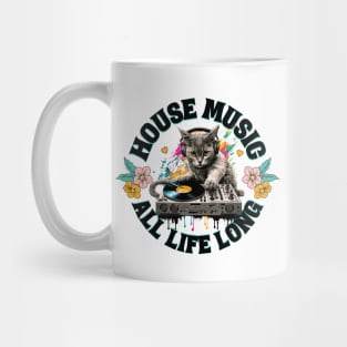 HOUSE MUSIC - All 9 Lives Long (Black) Mug